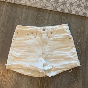 EUC white Madewell high rise shorts